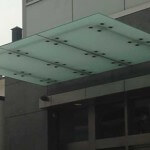 frameless frosted glass canopy