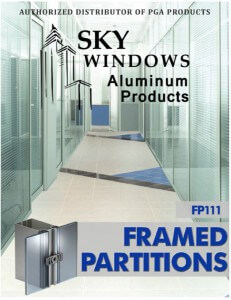 aluminum glass framed partitions catalog cover