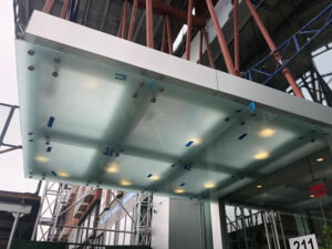 matt glass canopy design installation nyc