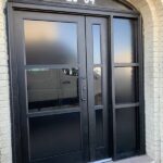 Black Entry Door With Side Panel