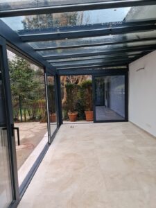 Modern Pergola With Oversized Sliding Doors