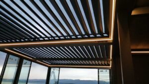 Pergola With Light and Retractable Aluminum Shutters Img